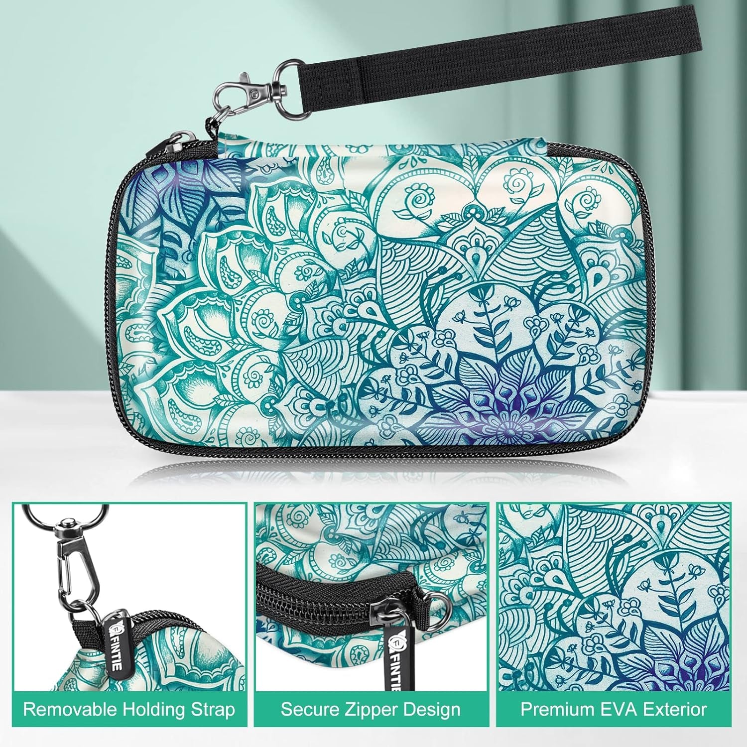 Protective Case for Kodak Step/Kodak Mini 2 Hd/Kodak Printomatic/Kodak Smile Camera & Printer - Shockproof Hard Shell Carrying Case with Inner Pocket, Emerald Illusions