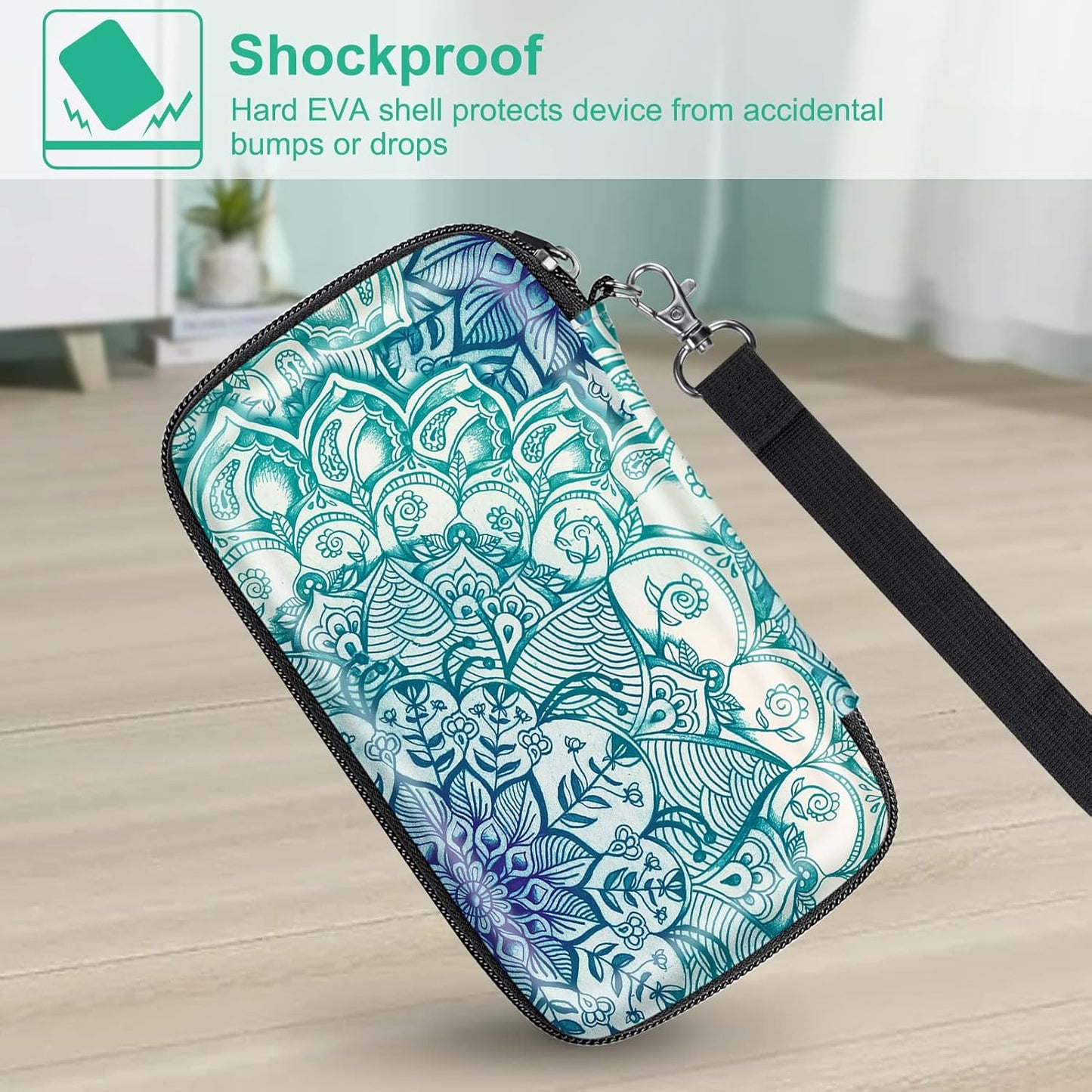 Protective Case for Kodak Step/Kodak Mini 2 Hd/Kodak Printomatic/Kodak Smile Camera & Printer - Shockproof Hard Shell Carrying Case with Inner Pocket, Emerald Illusions