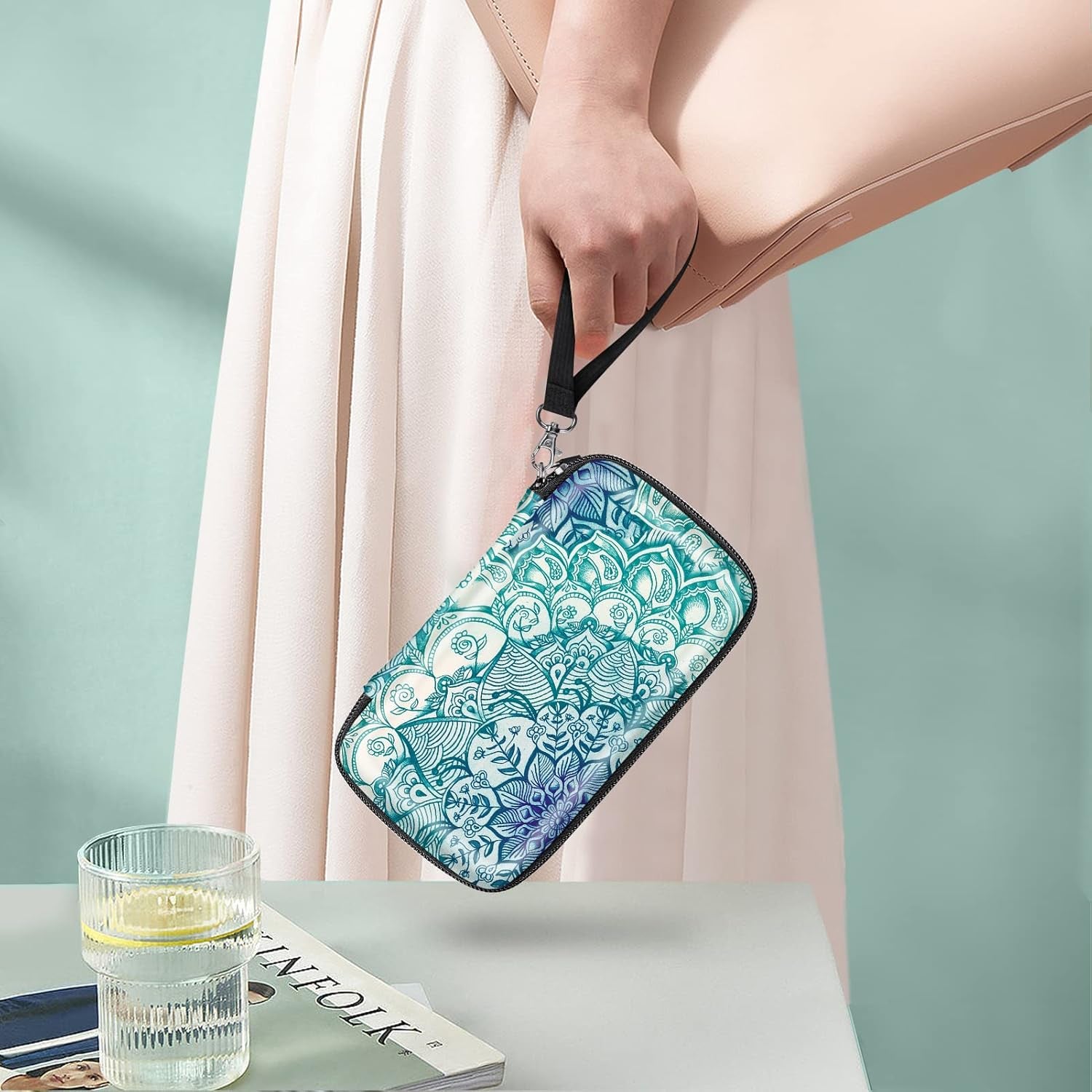 Protective Case for Kodak Step/Kodak Mini 2 Hd/Kodak Printomatic/Kodak Smile Camera & Printer - Shockproof Hard Shell Carrying Case with Inner Pocket, Emerald Illusions